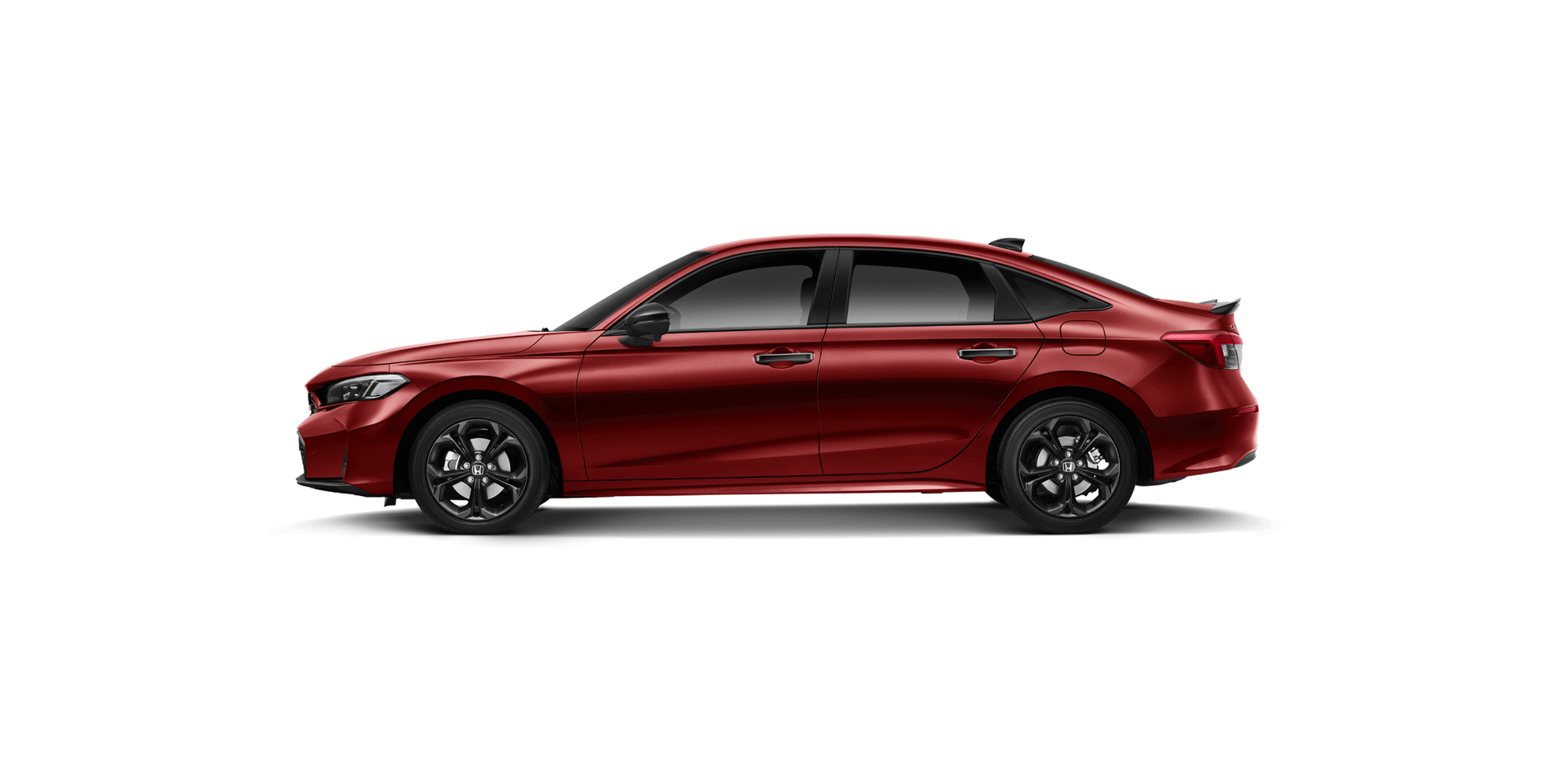 New Honda Civic RS e:HEV warna merah tampak samping